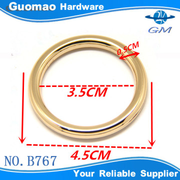 solid gold metal o-ring of 35MM round ring for bag