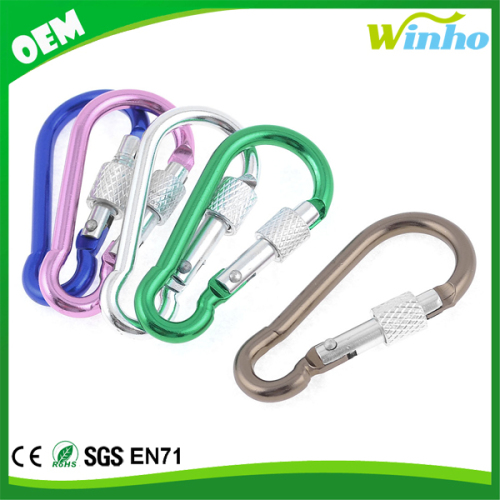 Winho Spring Clip Screw Lock Carabiner Hook