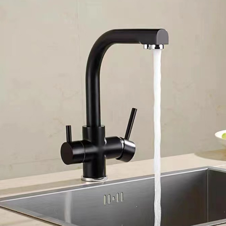 YL930 China supplier cheap brass double lever kitchen sink water tap