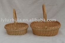 S/2 willow picnic basket with handle