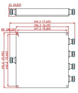 138-960MHz Micro Stripline Power Divider 4 Way Power Splitter for Ibs and Das