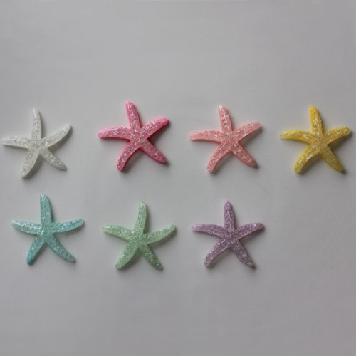 Resina Artificial brillante con forma de estrella de mar, hermosa cuenta, cabujones Kawaii de pez estrella de mar para manualidades, accesorios de bricolaje