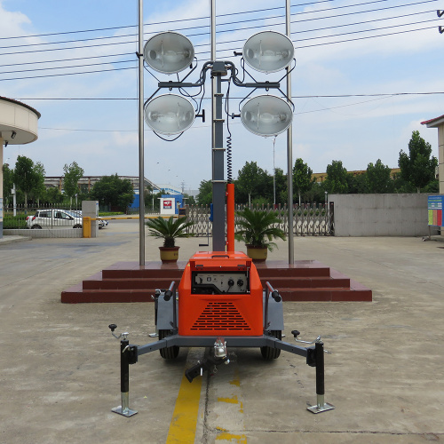 7m lifting trailer type mobile light tower with generator