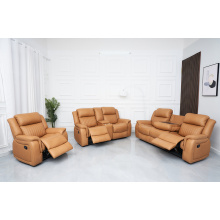 Air Leather Manual Recliner Sofa Set