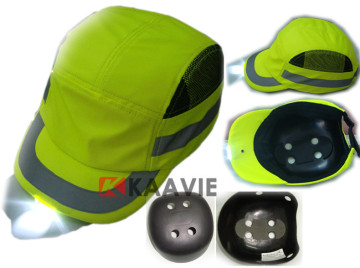 hi-vis sfety BUMP CAP hard hat with light