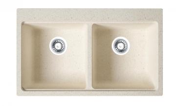 Topmount double bowl granite sink
