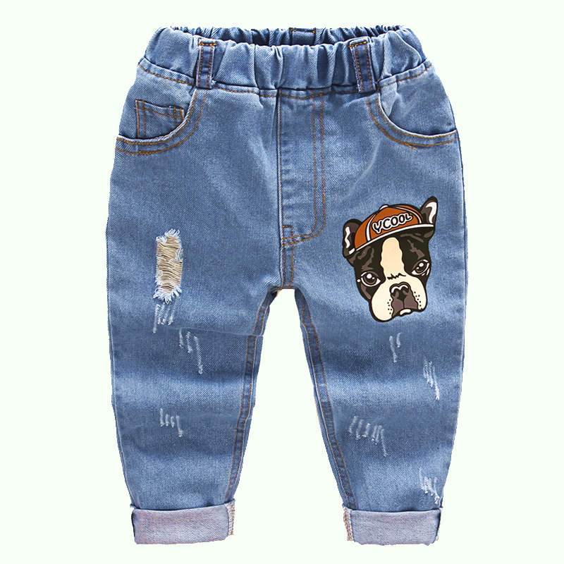 Hot Sale Boys Cartoon Dog Denim Jeans Pants For Age2-8 Years