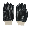 Schwarze PVC-Handschuhe Arbeitssicherheit industrieller Schutzhandschuhe