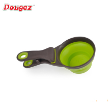 Factory direct sale Silicone collapsible Pet Food Scoop with Clip