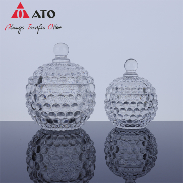 Clear Glass Candle Jar Crystal With Lid