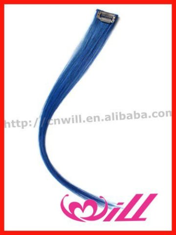 Cheap Blue Hair One Piece Synthetic Hair Clips Clip In Hair Extension