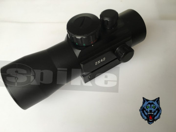 SPIKE 2x42 Red Dot Sight /Red Dot Scope for Pistol, Handgun, Airsoft