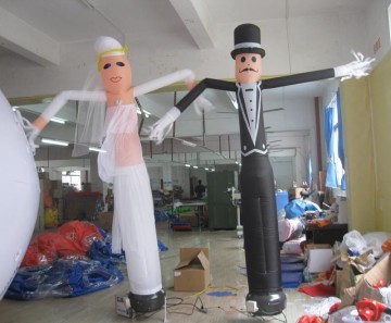 Happy inflatable sky dancer bride and bridegroom
