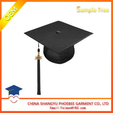 New high quality graduation black shiny hat and tassels
