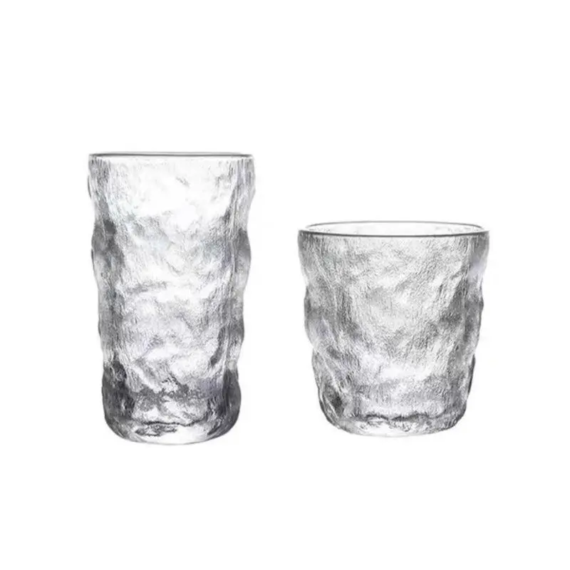 Ins Style Glacier Pattern Whiskey Glass Creative Thick Bottom Bar Wine Glasses Cup 350ml