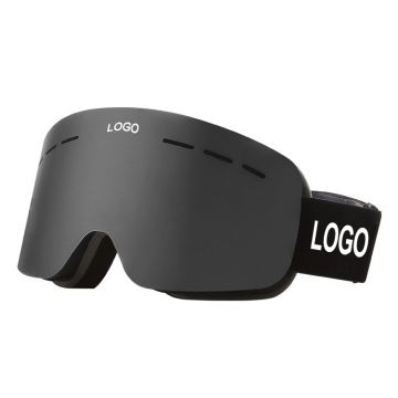 Customizable Black Snowboarding Goggles for Skiing and Snowboarding