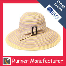 Fashion lady floopy straw hat ribbon band