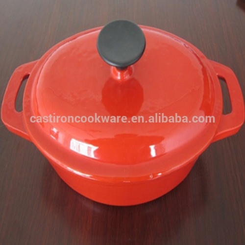 Red Oval Enamel Cast Iron Casserole With Silicon Knob