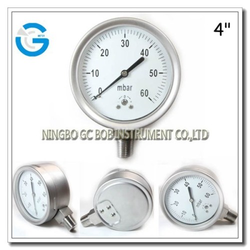 High quality all stainless steel low pressure water gauge