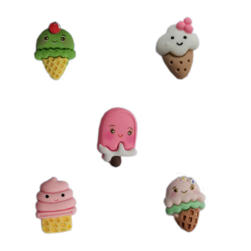 Dijes de helado de resina de dibujos animados colgantes de paletas de alimentos dulces para decoración de arte DIY adorno de caja de teléfono hecho a mano