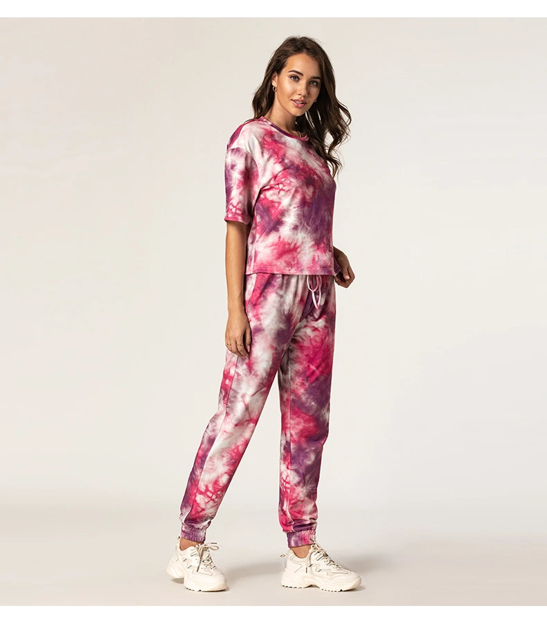 2020 New Hot Style Ladies Comfortable Home Outdoor Leisure Suit Tie-Dye Sleepwear Pajamas