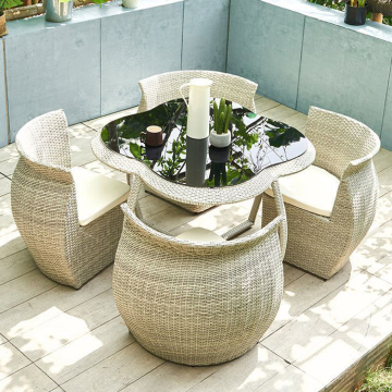 Modern Wicker Outdoor Balcony Patio Furniture Set: 4-Piece Rattan Garden Collection