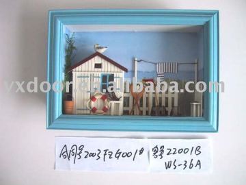 Classic blue nautical wooden shadow box, wooden decorative frame, hot sell