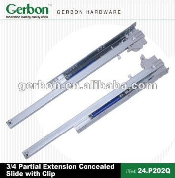 high quality side mounted soft closing concealed drawer slides