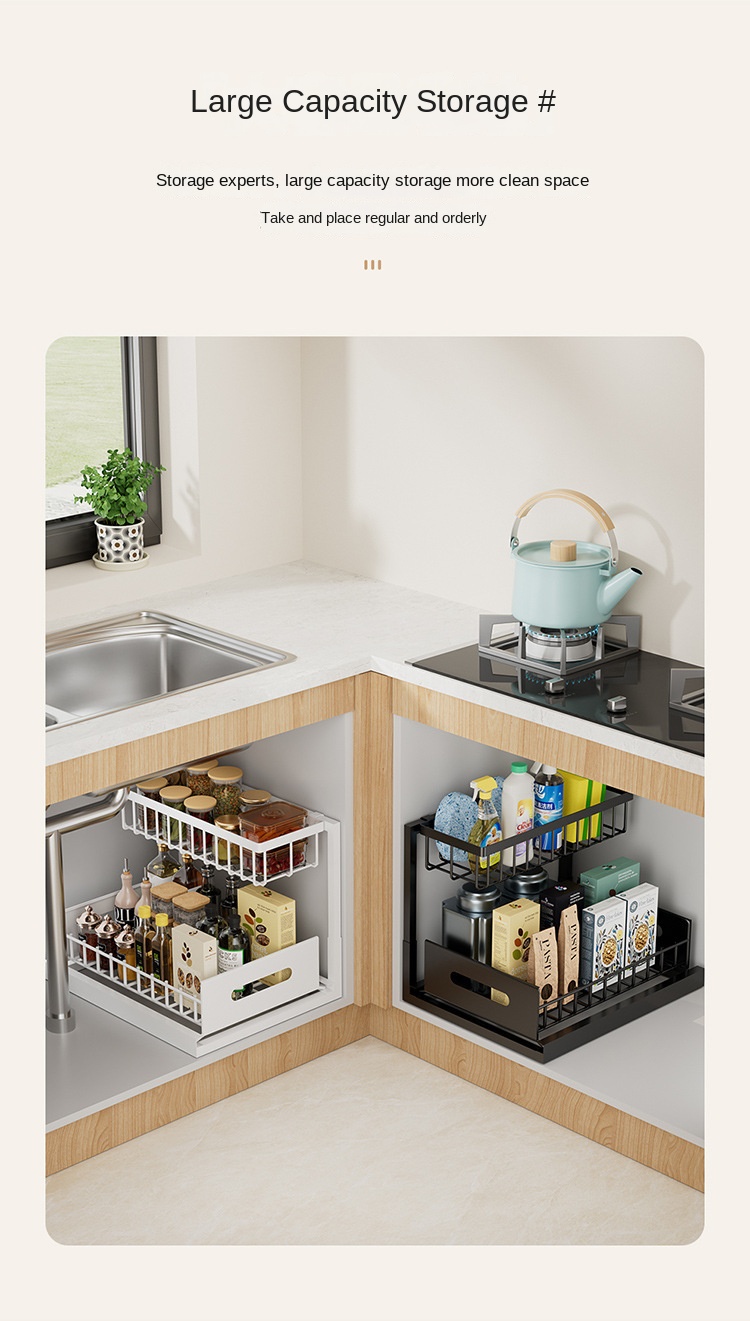 İki Katlı Ayaklı Mutfak Çekmecesi Organizatörü Two-Layer Standing Kitchen Drawer Organizer
