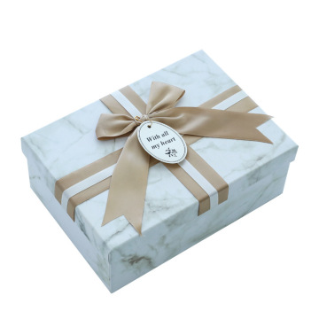 Custom White Marbling Printed Rigid Paper Gift Box
