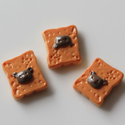 Square Cube Cookies Μπισκότα Mini Bear Head Resin Beads Slime Flat Back Cabochon DIY Craft Decor Charms Phone Scrapbook Spacer