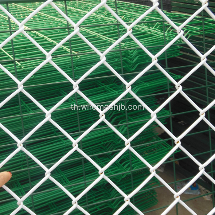 สีเขียวเข้มสีเคลือบ PVC Chain Link Fence