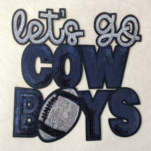 Customized Sequin Patches for Clothes and Hats - Western Cowboy Design