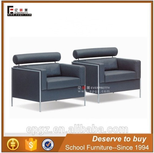 Leisure Two Seat Sofa Chair Stainless Steel Frame Leather Sofa Chair