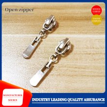 Clothing metal opening zipper