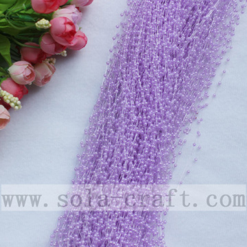 Recorte de cadenas con cuentas de perlas de imitación de color púrpura claro de 3 mm para suministros de fiesta