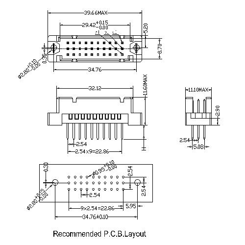 DMS-XX-XXX-321 DIN41612 Vertical Plug Type 0.33R Connectors-Inversed 30 Positions