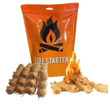50pcs Eco-Friendly Wood Wool Fire Starter for BBQ, Smoker, and Fireplaces