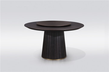 Round wooden dining table