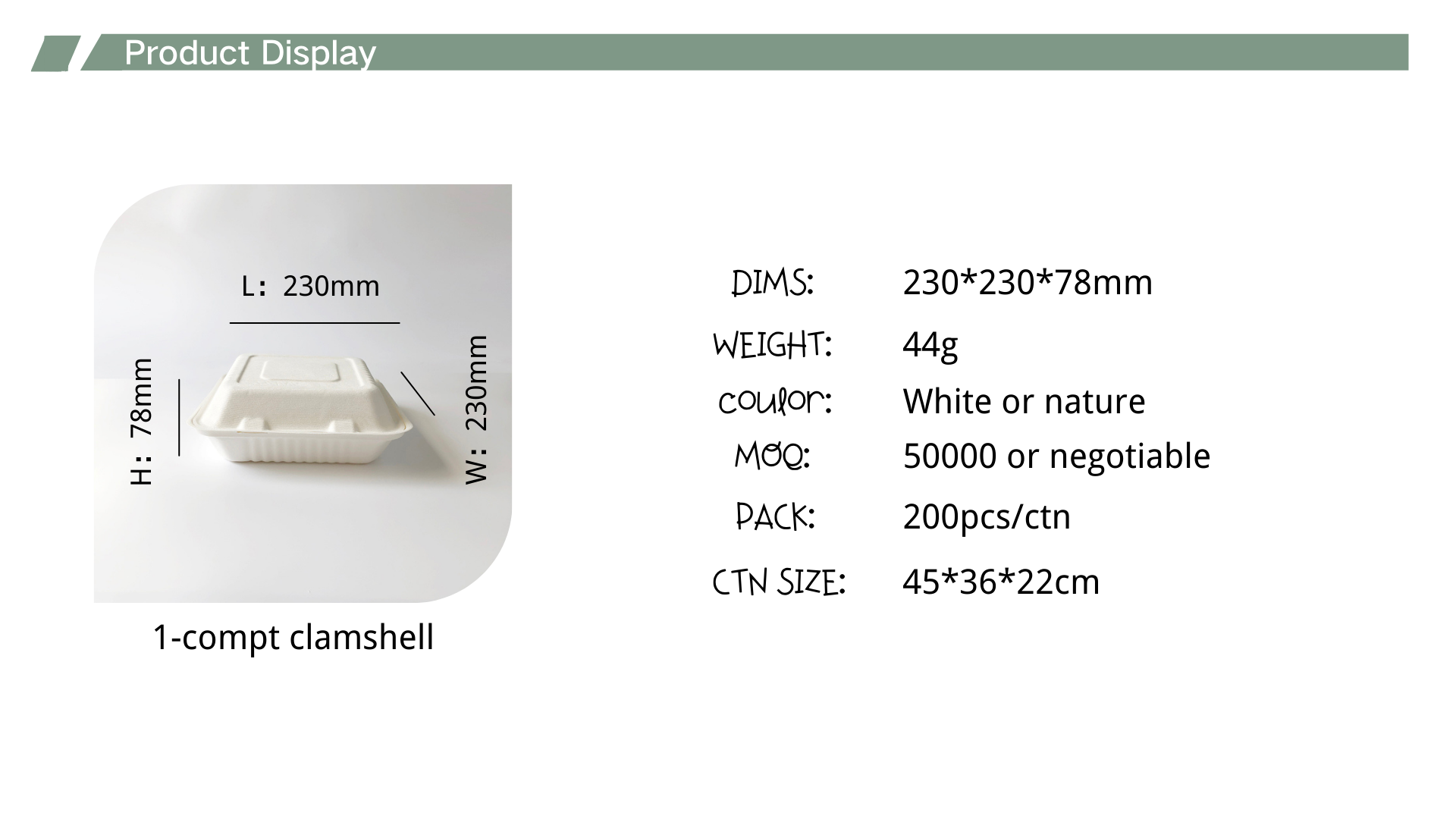 sugarcane pulp container