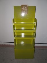 Yellow Creative Corrugated Cardboard Pop Displays With Colorful Printing For Advertising