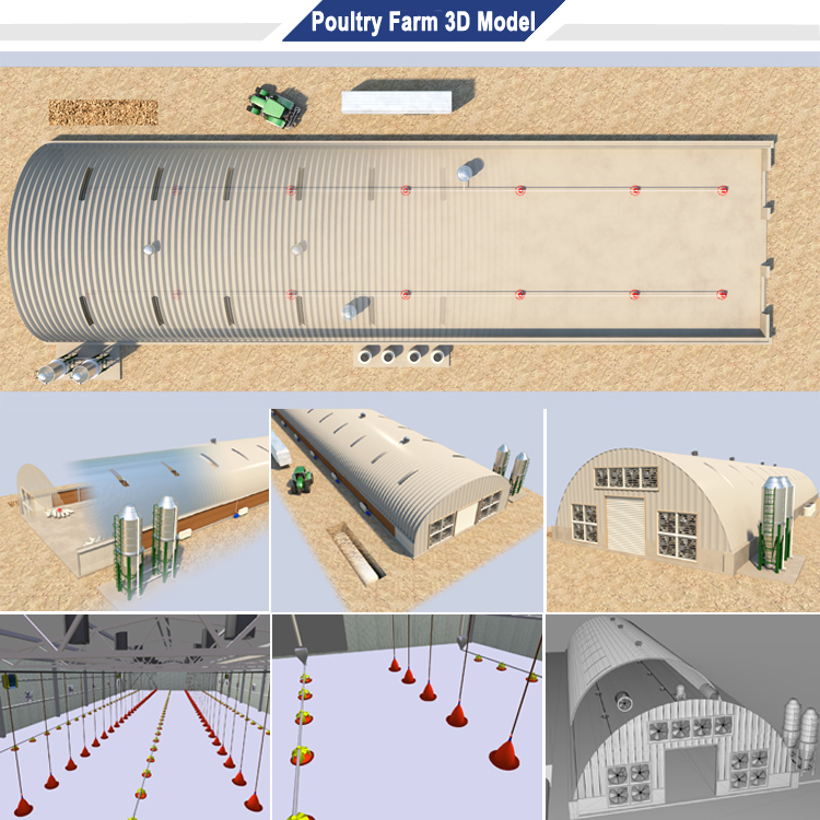 Customized Steelwork Prefab Algeria Steel Chicken House