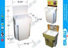 White Two Tier Cardboard Display Stands for Cosmetics Store