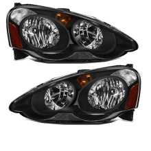 Replacement Black Headlights for Acura RSX 2002-2003