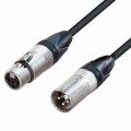 3-pin kabel XLR, laki-laki untuk perempuan, hitam PVC warna