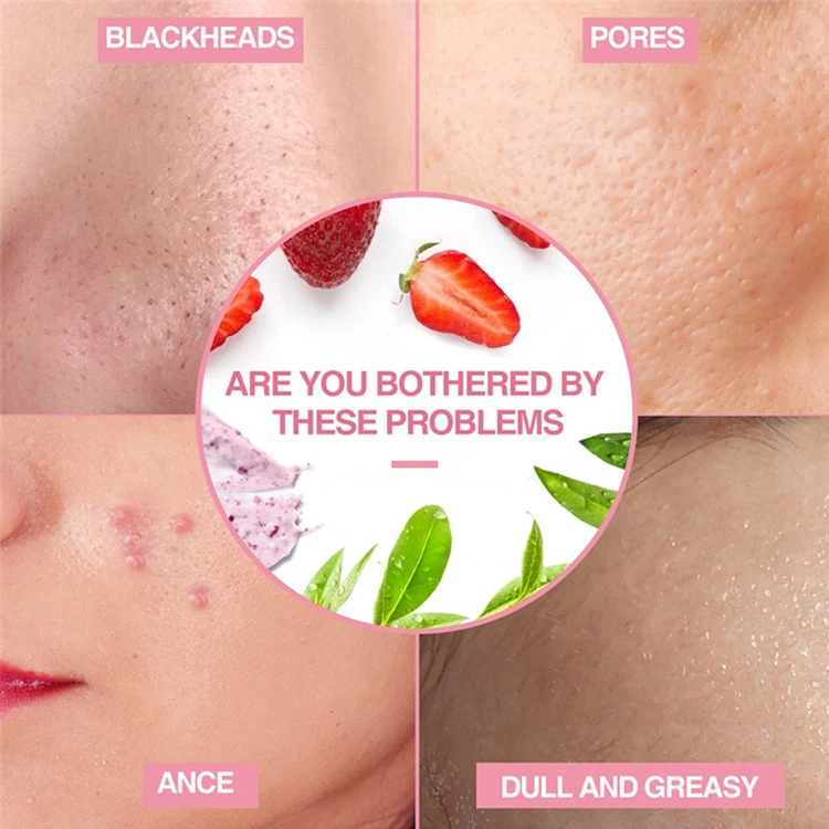 Deep Pore Cleansing Healing & Hydrating Exfoliating Strawberry Facial Clay Mask