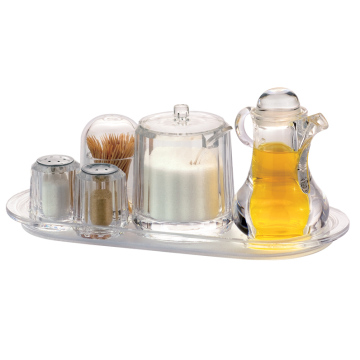 Acrylic Condiment Set: Cruet Jar Pepper Shakers for Chilled Condiments