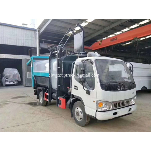 JAC sisi memuat trak sampah Compactor Garbage Truck