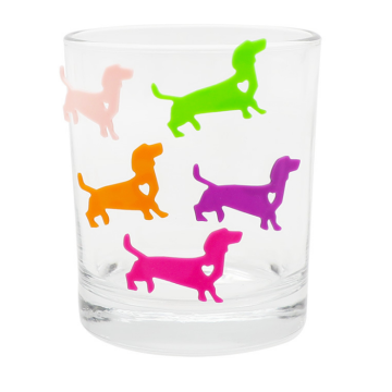 6pcs Tags de charmes de verre à vin en silicone de chien