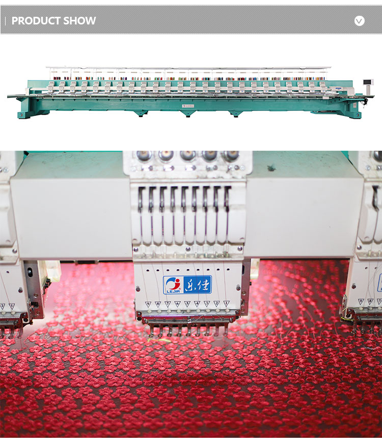 high speed 6 head good quality industrial computerized flat embroidery machine